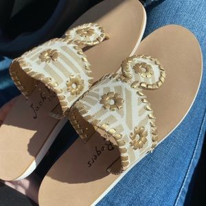 Gold & White Jack Rogers 6 1/2